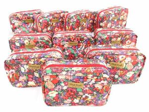  postage 300 jpy ( tax included )#yk632# lady's mint point floral print make-up pouch 10 point [sin ok ]