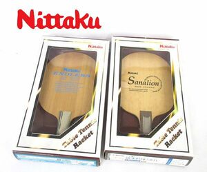 送料300円(税込)■ba486■ニッタク 卓球ラケット フレア 守備用 5枚合板 2種 2点【シンオク】