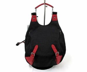  postage 300 jpy ( tax included )#yk774# lady's PRIMU CRESCENT rucksack black / red [sin ok ]