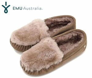  postage 300 jpy ( tax included )#at377# box attaching EMU Australiake apricot Rebirth fur moccasin (W11705) 23cm 17930 jpy corresponding (.)[sin ok ]