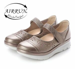  postage 300 jpy ( tax included )#zf559#AIRRUN with strap . walking shoes 24cm dark Gold 15389 jpy corresponding [sin ok ]