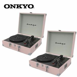  postage 300 jpy ( tax included )#ws584#ONKYO Bluetooth speaker built-in portable turntable (OCP-01) 2 point [sin ok ]