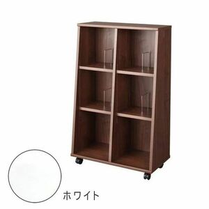 #ce235#(1) with casters .1cm pitch bookcase (W60×H94.5cm) white [sin ok H]
