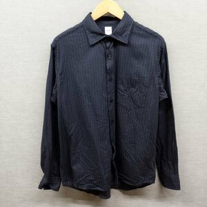 D573 TAKEO KIKUCHI Takeo Kikuchi long sleeve shirt 2 navy multi embroidery threads total pattern wide color cotton casual world 