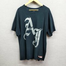 E179 AUTHENTIC オーセンティック Tシャツ 半袖 カットソー AJスタイルズ WWE ロゴ プリント クルーネック メンズ ネイビー サイズ XL_画像1