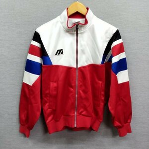 E371 MIZUNO Mizuno retro джерси спортивная куртка M красный белый голубой patch Logo спорт тренировка Old 