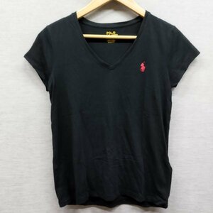 Z1420 POLO RALPH LAUREN ポロ ラルフローレン 半袖 カットソー S ブラック ワンポイント ポニー アイコン 刺繍 Tシャツ 定番