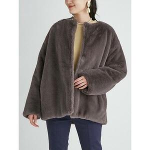 Mila Owen Mira o-wen reversible eko fur jacket charcoal gray 