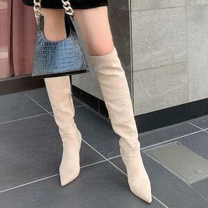 eimy istoire Amy Ist wa-ru stretch suede knee high boots 