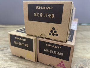 未使用品 SHARP シャープ 純正 トナーカートリッジ MX-61JT /BD/MA/YD 3色セット