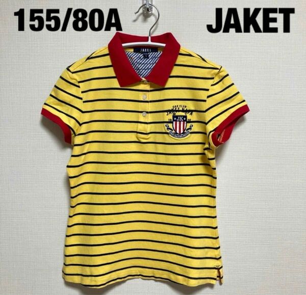 JAKET半袖　黄色ブラウス上着　XSサイズポロシャツ　綿 トップス夏服Tシャツ