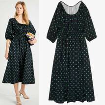 2024ss kate spade Picture Dot Riviera Dress ピクチャー ドット リビエラ ドレス ギャザー ワンピース フレア Aライン グリーン L 今季_画像1