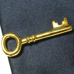 新品◆鍵 ネクタイピン ゴールド 4.1cm 金 アンティーク ヴィンテージ キー Key タイバー