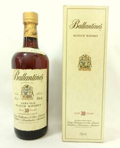 1000円スタート 酒 SCOTCH WHISKY Ballantine's 30年 VERY OLD 750ml 43％ 青旗 スコッチ バランタイン 未開栓 箱付 3 △酒E531