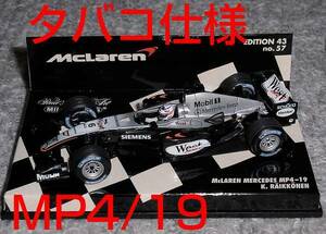 タバコ仕様 1/43 マクラーレン メルセデス MP4/19 2004 ライコネン McLaaren MERCEDES