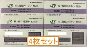 [A22]. south *JR East Japan 4 pieces set * stockholder hospitality discount ticket *2024.6.30* credit payment un- possible [ control 3870]