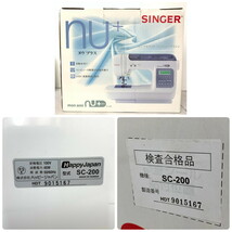 SINGER シンガー ミシン SC-200 ヌウプラス 2018年製 中古(M0510-3)_画像2