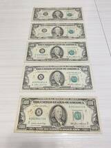 外国紙幣 アメリカ 紙幣 100ドル5枚　外国銭 アメリカドル紙幣 古銭 1985から1988 ドル札　＄　100＄_画像1