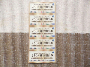 ②やきとりの扇屋、備長扇屋、紅とんなどで利用可　ヴィア株主割引券　２５０円５枚綴り　有効期限２０２４年６月３０日まで