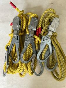 No.8　親綱　ロープ　緊張器　約6ｍ　3本セット　中古　送料無料
