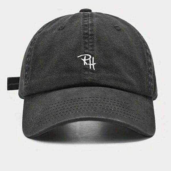【新品】RH ロゴ　キャップ　帽子　男女兼用　ブラック　ロゴ刺繍 RH