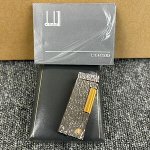 501. 訳あり dunhill ダンヒル ガスライター バイカラー シルバー×ゴールド 箱付き 喫煙具 