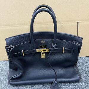 576.HERMES エルメス バーキン35 トゴ 黒 ブラック ハンドバッグ □C刻印 ゴールド金具 レディース メンズ 【117806】