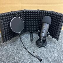 【127575】Blue Yeti BM400BK USBマイク コンデンサーマイク Microphones ロジクール ゲーミングマイク　A00132 純正マイクスタンド セット_画像1