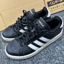 26. アディダス adidas メンズ スニーカー GRANDCOURTLEAU グランドコート 25.5cm ブラック×ホワイト_画像1