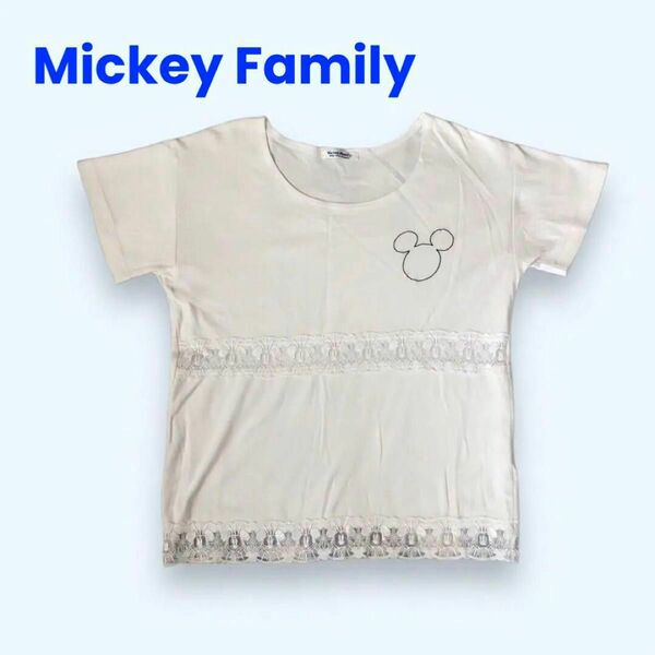 Mickey Family レディース 半袖シャツ レース