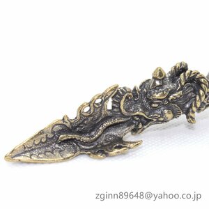 57g 龍の口 独鈷杵 金剛杵 密教法具 仏教美術 プルパ ブルパ 仏具 バジュラ ヴァジュラ 法具 風水 五鈷杵 金剛杭 真鍮 銅製 純銅