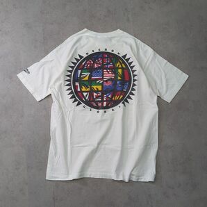 USA製 90s Reebok 万国旗 白 Tシャツ XL シングルステッチ トライバル