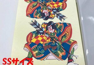 日本画オリジナルステッカー　歌舞伎　2枚セット　SSサイズ　UV耐水　輪郭カット済み