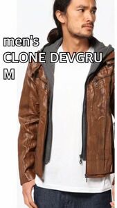 CLONE DEVGRU M パーカーフード付きレザージャケット　ライダース