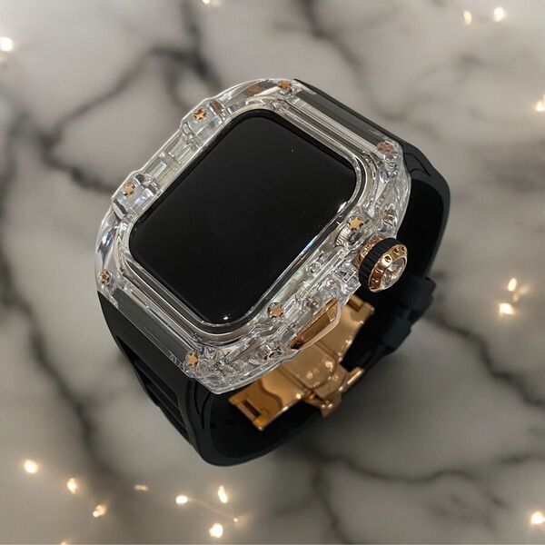 zc crgb★アップルウォッチバンド ラバーベルト カバー AppleWatchケース 49mm ultra メンズ レディース