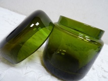 (☆BM)ガラス製 蓋付き ボトル 3点セット グリーン/ブルー/レッド 緑/瑠璃色/青/深紅/赤 サンドブラスト ガラス材料 無地 保存瓶 _画像3