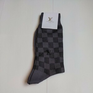 【新品1足】ルイヴィトン　LOUISVUITTON　ルイビトン　靴下　ソックス 　紳士　 グレー