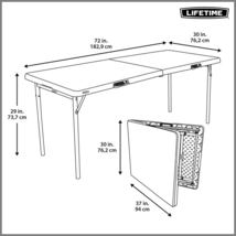 ② 未使用品 LIFETIME/ライフタイム 6ft 折りたたみ式テーブル 6人掛け 183cm×76cm 汚れに強く/掃除が簡単 本州限定送料無料_画像2