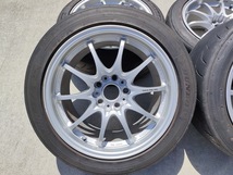 【希少】RAYS VOLK RACING CE28N 17インチ 9.5jj +47 5-114.3 4本 送料無料 + DUNLOP DIREZZA ZⅡ☆ 245/45R17 ジャンク_画像3