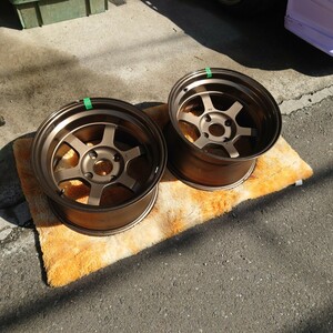 RAYS　TE37　15 Inch　4穴　114.3　ブロンズ9J　マイナス15 　2本set　 AE86 N2 即納　Used item