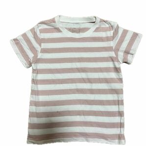 無印良品　ボーダーTシャツ　110サイズ　ピンク