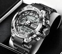 ■未使用-新品■デザインデジタル腕時計！シルバー スポーツ カシオ CASIO 機械式 防水 海外モデル 正規品 クロノグラフ G-SHOCK 7_画像1