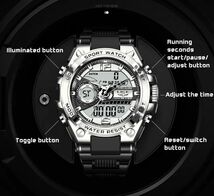 ■未使用-新品■デザインデジタル腕時計！シルバー スポーツ カシオ 機械式 防水 CASIO 海外モデル 正規品 クロノグラフ G-SHOCK _画像6