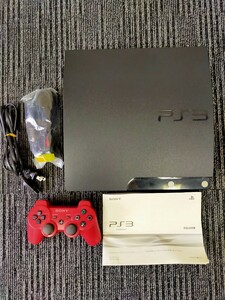  【PS3/120GB/CECH-2100A/チャコール ブラック/SONY/ソニー/旧薄型/PlayStation3/コントローラー赤/動作品】浦R