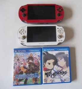 PSVITA　ビータ　本体2台　PCH-1100　ソフトまとめて　デモンゲイズ　閃乱カグラ　ジャンク