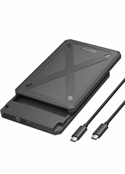 【usb c-type c】iDsonix 2.5インチ HDD ケース SSD 外付けハードディスクケース HDD/SSD両対応 7mm-9.5mm厚までSATA接続のHDD及びSSD 黒