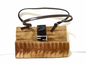 【中古】FENDI　フェンディ　ハンドバッグ　カバン　ハラコ レザー