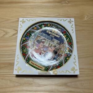 ☆Tokyo Disney Land 東京ディズニーランド Christmas クリスマス イヤープレート 1991年 陶器 皿 箱付(中古品/現状品/保管品)☆