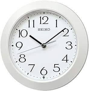 セイコークロック 掛け時計 置き時計兼用 電波 アナログ 白パール 本体サイズ:直径20.3×4.4cm KX241W