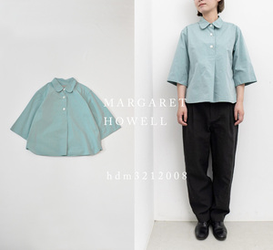 美品 2022ss MARGARET HOWELL マーガレットハウエル REFINED COTTON CHAMBRAY プルオーバーシャツ